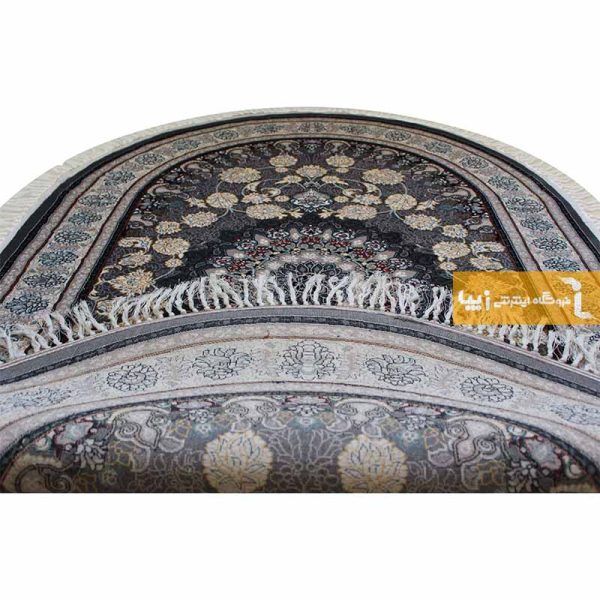فرش بیضی دودی طرح اصفهان2