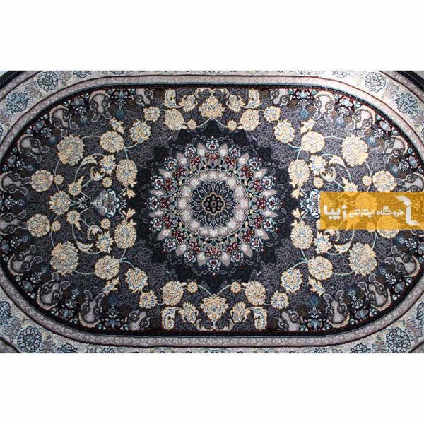 فرش بیضی دودی طرح اصفهان8