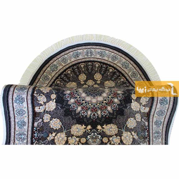 فرش بیضی دودی طرح اصفهان7