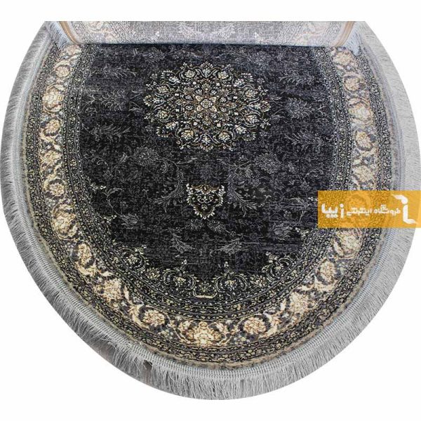 فرش بیضی دودی طرح شاهکار13
