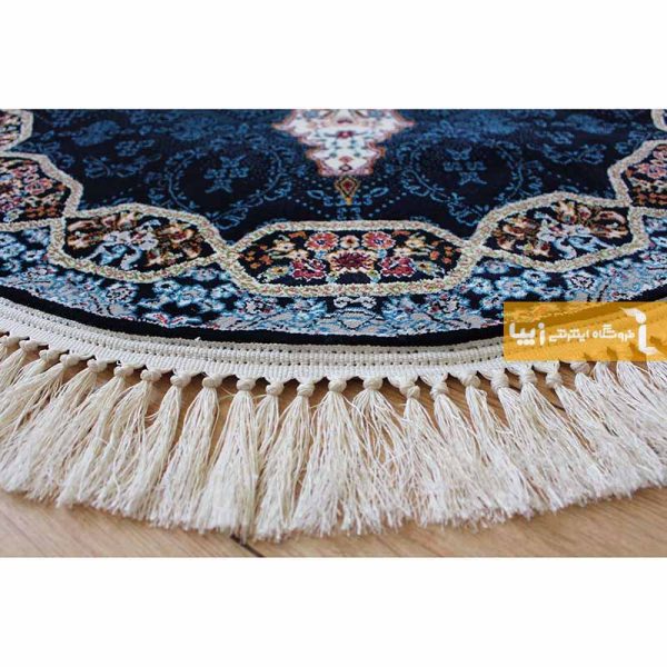 فرش بیضی سرمه ای طرح هالیدی7