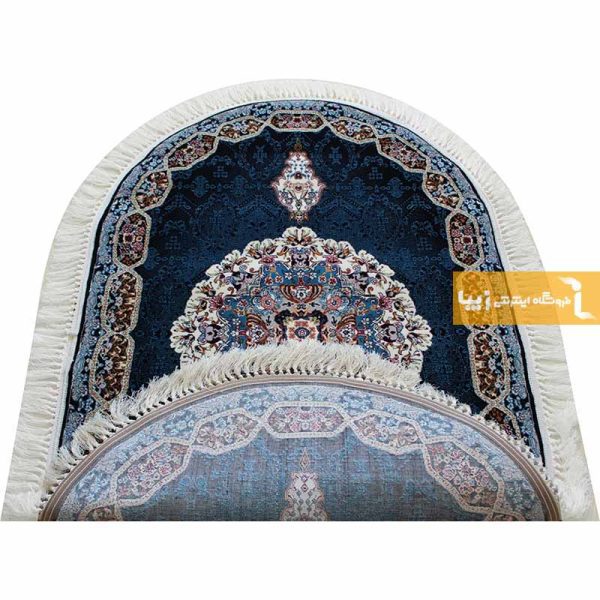 فرش بیضی سرمه ای طرح هالیدی12