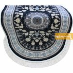 فرش بیضی سرمه ای طرح اصفهان10