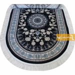 فرش بیضی سرمه ای طرح اصفهان6