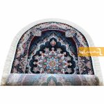 فرش بیضی سرمه ای طرح نیلا7