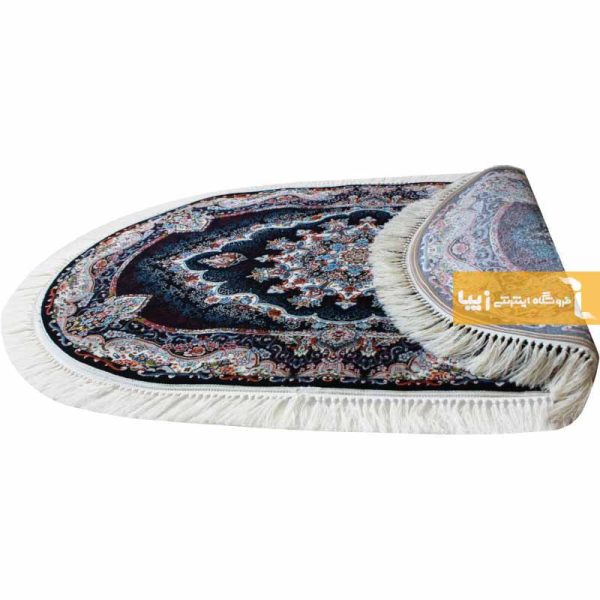 فرش بیضی سرمه ای طرح نیلا4