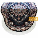 فرش بیضی سرمه ای طرح نیلا9