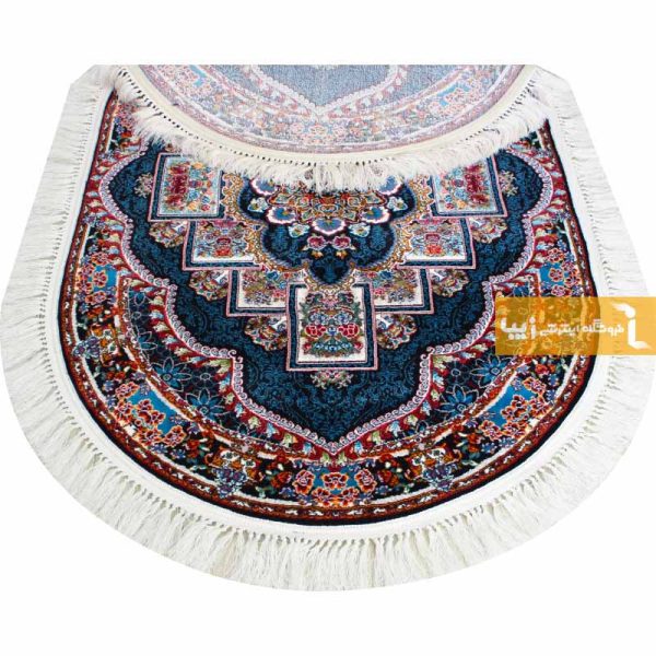 فرش بیضی سرمه ای طرح ناردون1