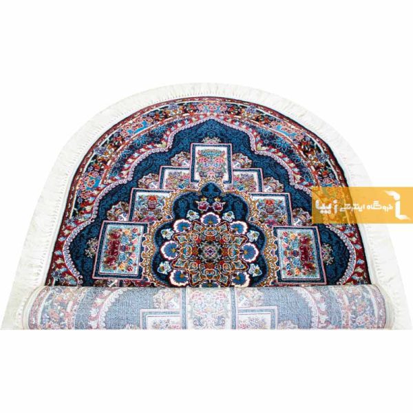 فرش بیضی سرمه ای طرح ناردون6