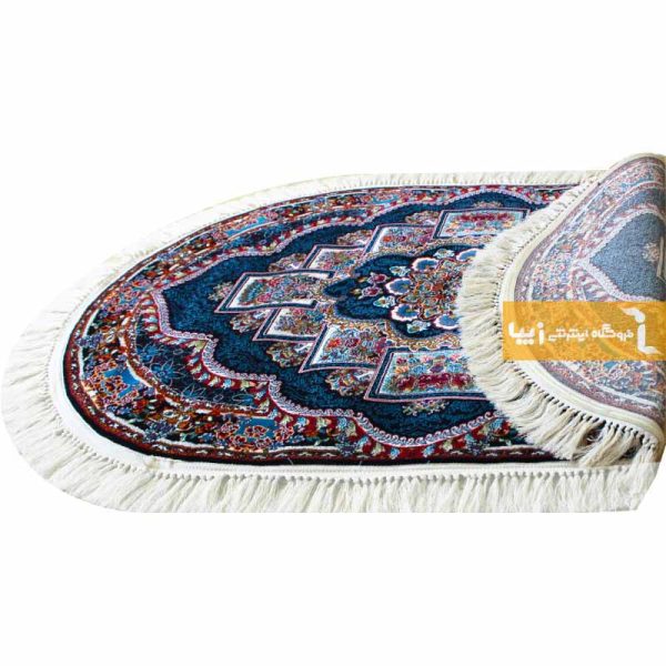 فرش بیضی سرمه ای طرح ناردون2