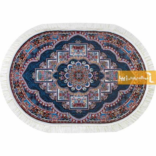 فرش بیضی سرمه ای طرح ناردون10