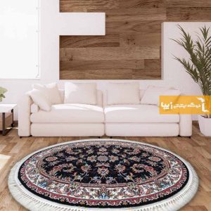 فرش بیضی سرمه ای طرح صبا1
