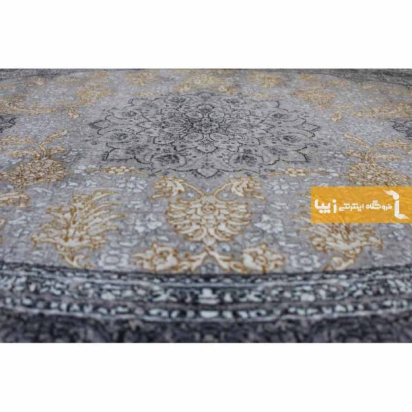 فرش بیضی نقره ای طرح شاهسوند8