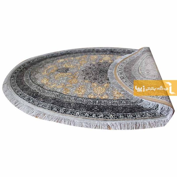 فرش بیضی نقره ای شاهکار7