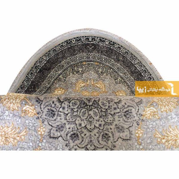 فرش بیضی نقره ای شاهکار3