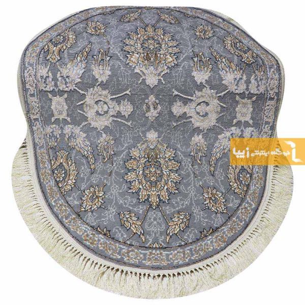 فرش بیضی طوسی طرح همایون7