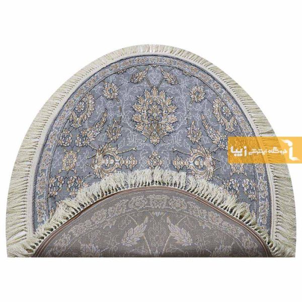 فرش بیضی طوسی طرح همایون2