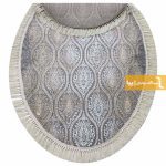فرش بیضی طوسی طرح درباری2