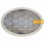 فرش بیضی طوسی طرح درباری10