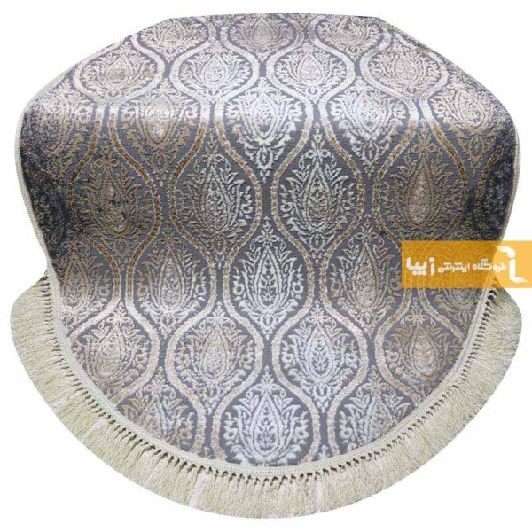 فرش بیضی طوسی طرح درباری7