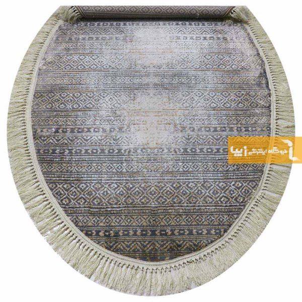 فرش بیضی طوسی طرح مراکش13