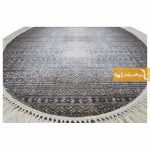 فرش بیضی طوسی طرح مراکش2