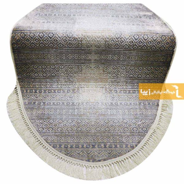 فرش بیضی طوسی طرح مراکش8