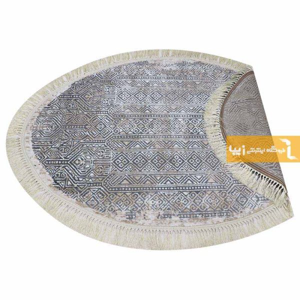 فرش بیضی طوسی طرح اورنگ5