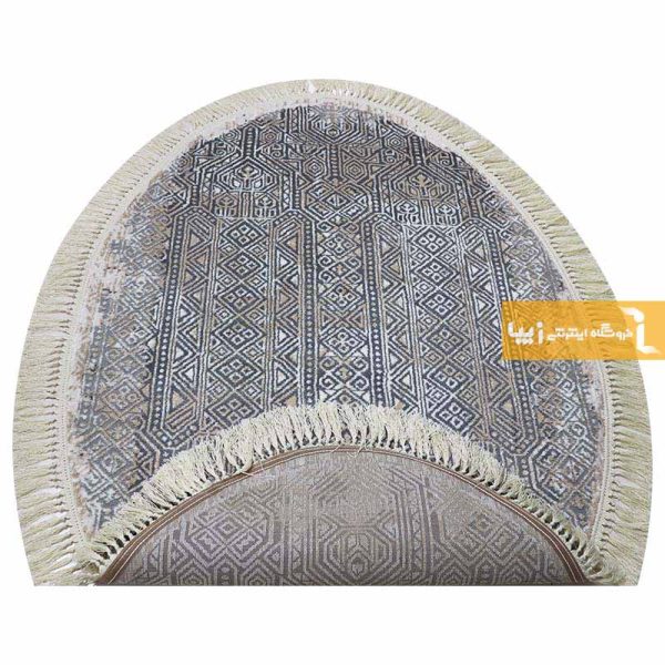 فرش بیضی طوسی طرح اورنگ4