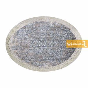 فرش بیضی طوسی طرح اورنگ12