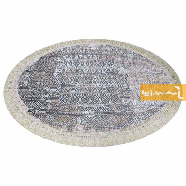 فرش بیضی طوسی طرح اورنگ11