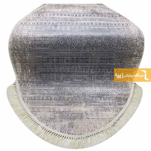 فرش بیضی طوسی طرح پاسکال5