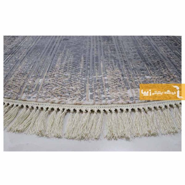 فرش بیضی طوسی طرح پاسکال3