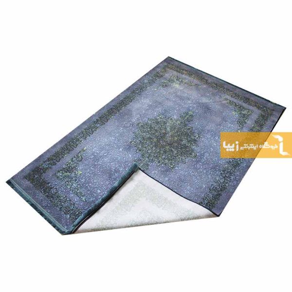 فرش سرمه ای طرح عقیق2