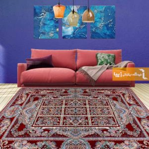 روفرشی زرشکی طرح خشتی1
