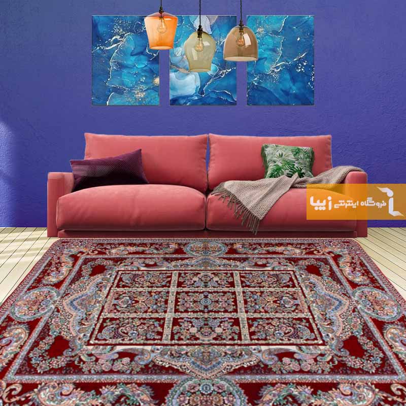 روفرشی زرشکی طرح خشتی1