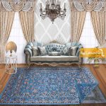 روفرشی فیروزه ای طرح افشان1