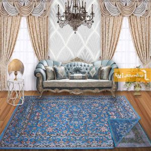روفرشی فیروزه ای طرح افشان1