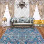 روفرشی فیروزه ای طرح خشتی1