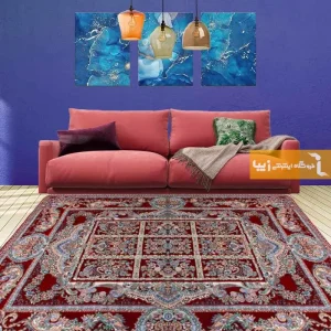 روفرشی زرشکی طرح خشتی1