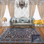 روفرشی سرمه ای طرح افشان1