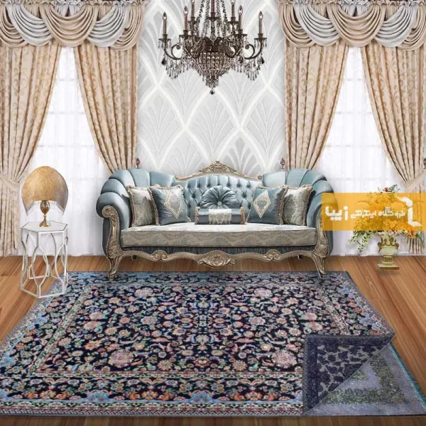 روفرشی سرمه ای طرح افشان1