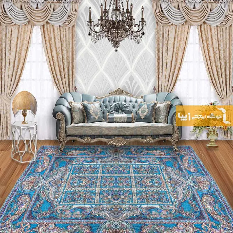 روفرشی فیروزه ای طرح خشتی1
