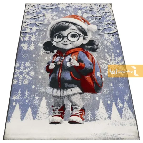 فرش کودک آبی طرح آلیس2