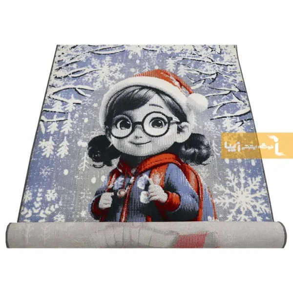 فرش کودک آبی طرح آلیس5