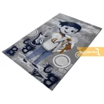 فرش کودک طوسی طرح بچه رئیس2