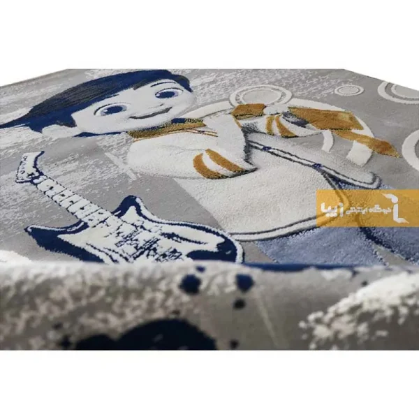 فرش کودک طوسی طرح بچه رئیس7