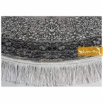 فرش گرد ذغالی طرح شاهگل8