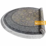 فرش گرد ذغالی طرح شاهگل11