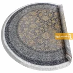 فرش گرد ذغالی طرح شاهگل9